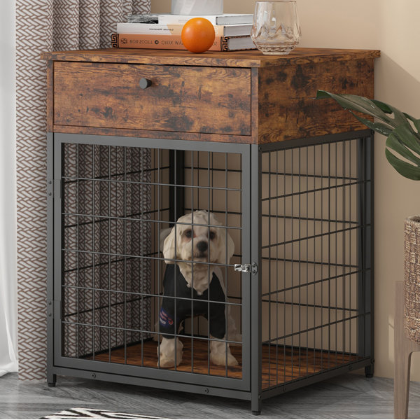 Tucker Murphy Pet™ Wooden Dog Crates Pet Crate Table With Drawer